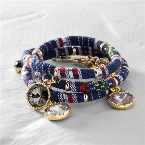 ESPERANZA EN NOSOTROS. Pulsera azul marino con cristales