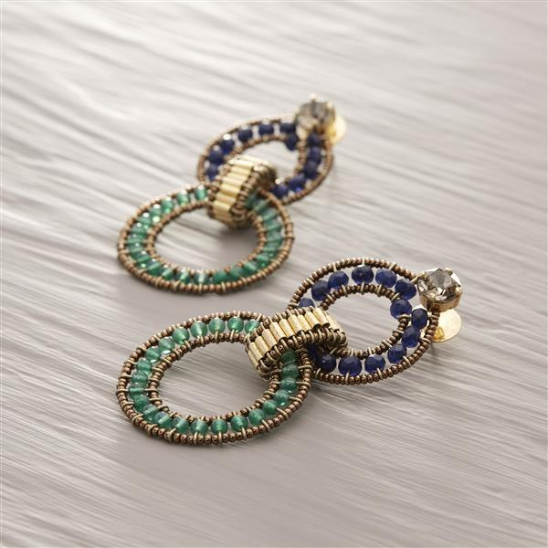 JARDÍN BRASILEÑO. Pendientes colgantes de cuentas 