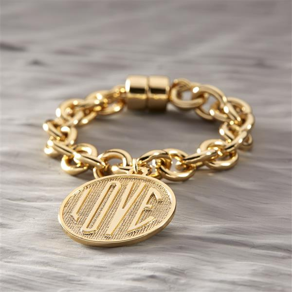 GRACIAS, MAMÁ. Pulsera con una moneda LOVE