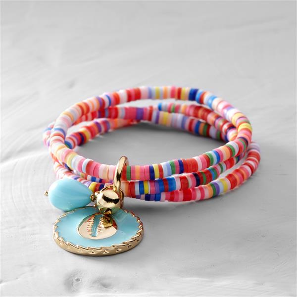 SEÑORA HADA. Pulsera colorida con colgante