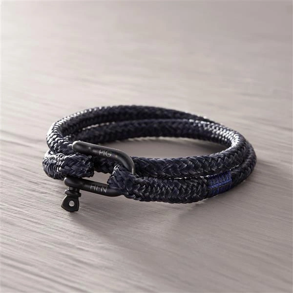 CABO VERDE. Pulsera azul oscuro con grillete
