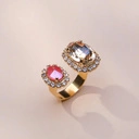 Pierścionek z różowym i miodowym kryształem. TWOJE ZASADY