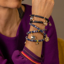 ESPERANZA EN NOSOTROS. Pulsera azul marino con cristales