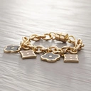 Pozłacana bransoletka z emaliowanymi kwiatkami. ZŁOTA POLANA