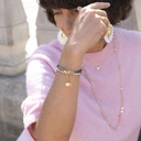 Naszyjnik z łańcuszka ozdobiony cyrkoniami. LEKKI