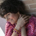 Bransoletka-łańcuch z paskiem w kolorze fuksji. W DOBRYM HUMORZE