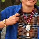 Naszyjnik z rubinowych agatów z motywem retro Chanel. LAMBRUSCO ROSATO