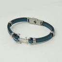 Męska bransoletka ze skóry ze stalowymi elementami. MĘSKA ELEGANCJA