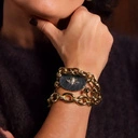 Szeroka złocona bransoletka z motywem muchy z cyrkonii. MAM JĄ NA MUSZCE