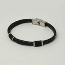 Męska bransoletka ze skóry ze stalowymi akcentami. BRUTALNY STYL