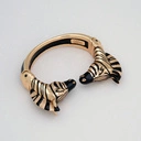 Pozłacana bransoletka z głowami zebr z cyrkoniami. DUŻE ZEBRANIE