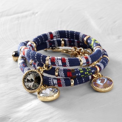 ESPERANZA EN NOSOTROS. Pulsera azul marino con cristales