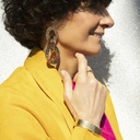 Długie pozłacane kolczyki w formie splecionych kół. WYJĄTKOWE