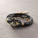 Czarna dama. Bransoletka skórzana