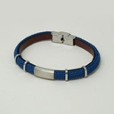 Męska bransoletka ze skóry ze stalowymi akcentami. OGNISTY LEW