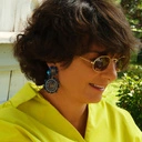 Długie owalne kolczyki wiszące z niebieskimii kryształami. LUSTRA NIEBA