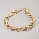 Złocony naszyjnik z podwójnych ogniw o nieregularnej formie. DONNA FORTE