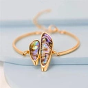 Pozłacana bransoletka z dekorem z muszli abalone. MUSZĘ MUSZLE