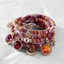 Bransoletka z kolorowej liny z rubinowymi kryształamii. ORIENTUJ SIĘ