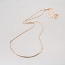 Długi naszyjnik na łańcuszku z półobręczą i chwostem.  GOLD FOR BOLD