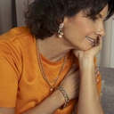 Bransoletka łańcuch o dużym splocie z kryształami. MYŚLAMI DALEKO