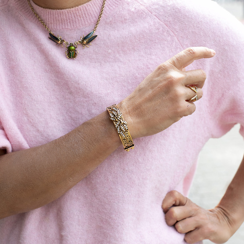Pulsera sobredorada con cristales