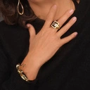 Duże pozłacane kolczyki w kształcie nieregularnych owali. PALOMINO