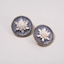 Pozłacane kolczyki z ozdobnym kwiatkiem z cyrkonii. WIOSNA W UMBRII