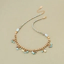 Naszyjnik z kolorowych koralików ze wstawką z łańcucha. SKARB OCEANU