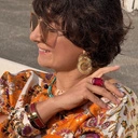 Złota bransoletka z ekoskórą z włosiem à la pantera. SAFARI