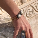 Bransoletka z perłami i diamentowymi łańcuszkami. PERŁY W GNIAZDACH