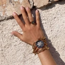 Pozłacany sygnet z ozobną gwiazdką z cyrkoniami. SZCZĘŚLIWA GWIAZDA