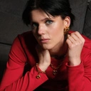 Okazały naszyjnik z łańcucha z dekorem. KŁÓDKA NA SZCZĘŚCIE