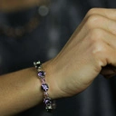 Posrebrzana bransoletka z szarymi kryształkami. PANI ZIMA