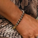 Bransoletka ze szklanych pereł Majorka w kolorze mokka. DŁUGI WIECZÓR