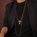 Srebrny naszyjnik z cienkiego łańcuszka z koralikami. POLICZALNE MARZENIA