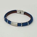 Męska bransoletka ze skóry ze stalowymi akcentami. OGNISTY LEW