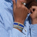 Wąska bransoletka tkana z paciorków Miyuki z dekorem. COTE D'AZUR