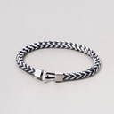 Bransoletka męska ze stali i czarnej linki żeglarskiej. PRAWY HALS