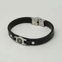Bransoletka męska ze skóry z ozdobną różą wiatrów. TWARDY KRUK