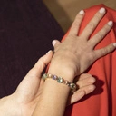 Pozłacana bransoletka z koralików i kryształów. WSPANIAŁE CHWILE