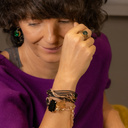 MADONNA NEGRA. Pulsera negra de cuero 