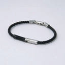 Bransoletka z 2 cylindrami na czarnej plecionej linie. SILNE WIĘZI