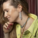 Krótki podwójny naszyjnik z błękitnego sznurka. UNOSZĘ SIĘ