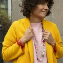 Długie klipsy kwiatki z naturalnych kamieni. LETNI WIECZÓR