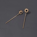 Długie kolczyki z perełkami і niebieskimi kryształami. L’AMOUR RIVIERA