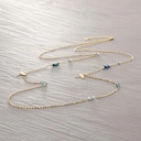 Długi naszyjnik z ważkami i turkusowymi kryształkami. WAŻKI W PODRÓŻY