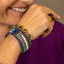 Myślę o Bali.Bransoletka z opalowozielonymi kryształkami