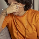 Bransoletka łańcuch o dużym splocie z kryształami. MYŚLAMI DALEKO