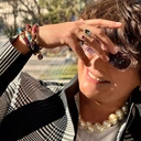 Elegancki pierścionek z szarym i różowym kryształkiem. MALINOWE SNY